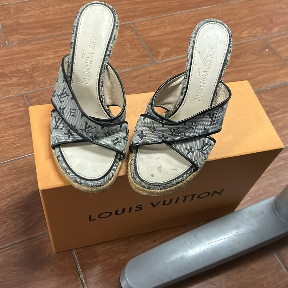 Louis Vuitton mini monogram espadrille wedges LV Toe Mule Ibiza  Date codeCA0123 - Picture 10 of 10